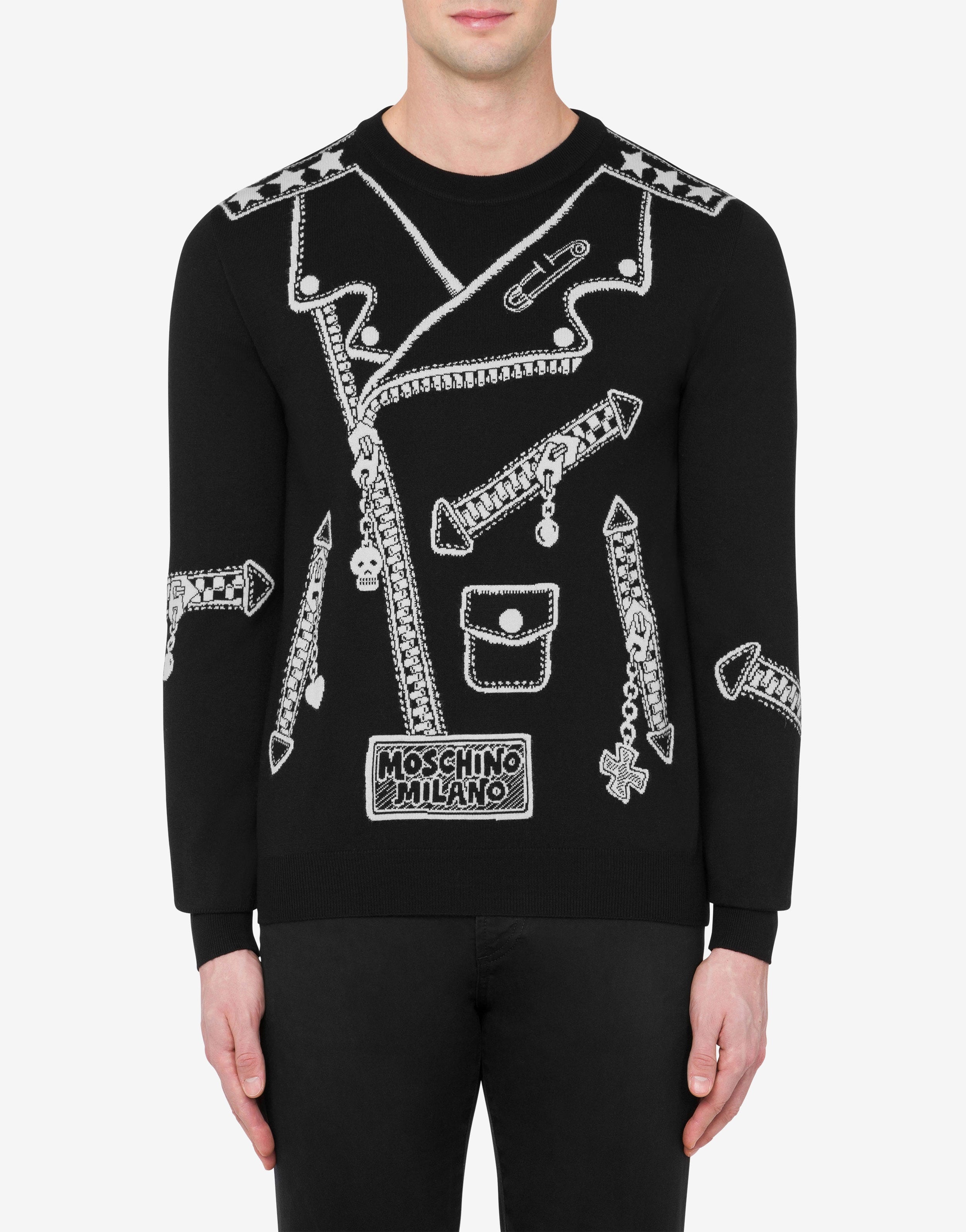 BIKER INLAY WOOL JUMPER - 2