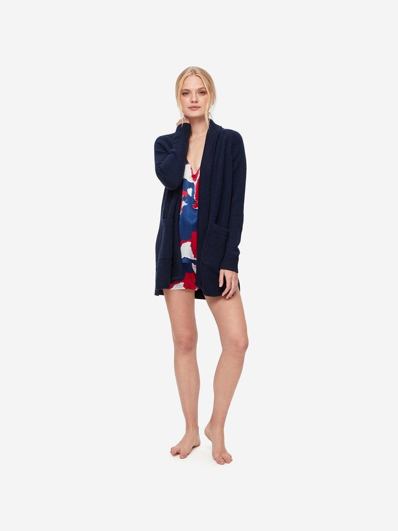 Derek Rose Women's Cardigan Nina Cashmere Navy outlook