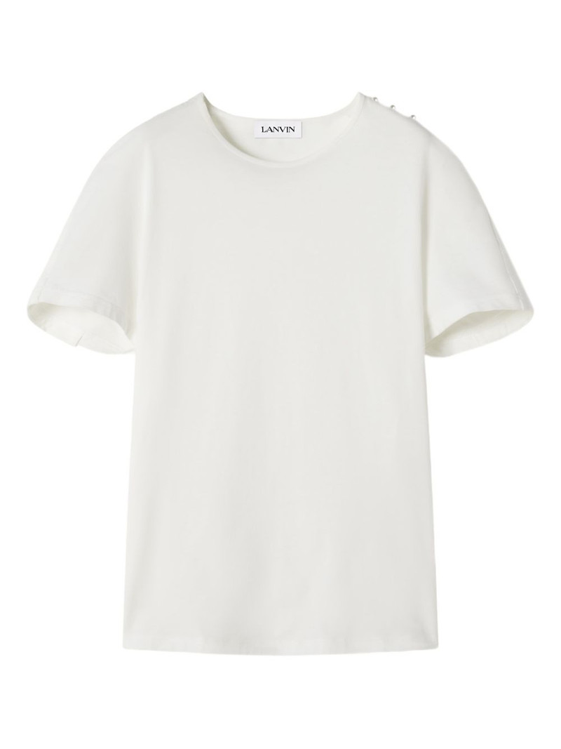 pearl-detail cotton top 1