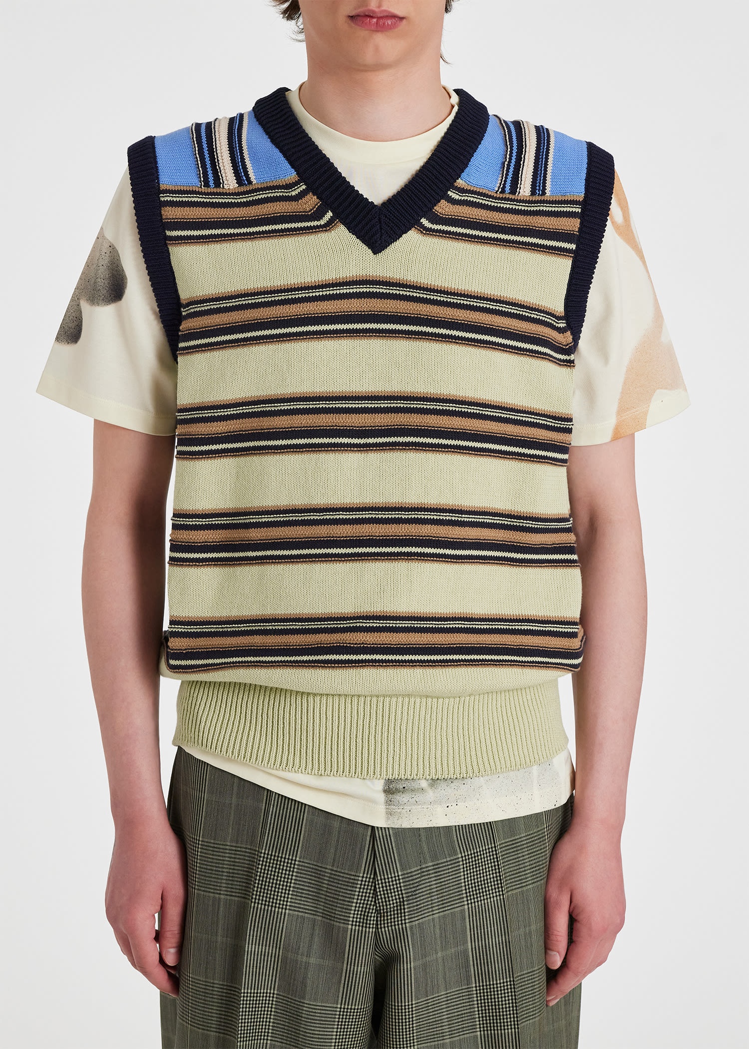 Mix-Up Stripe Knitted Vest - 5
