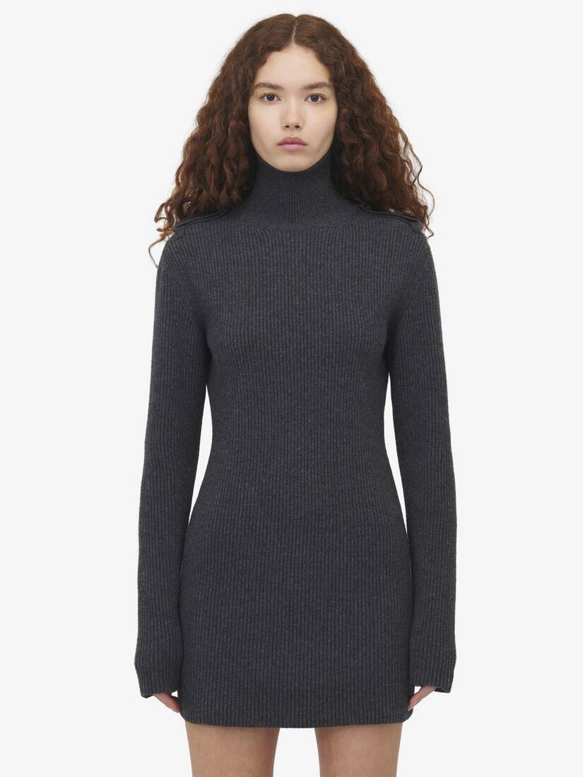 Ribbed Knit Mini Dress - 5