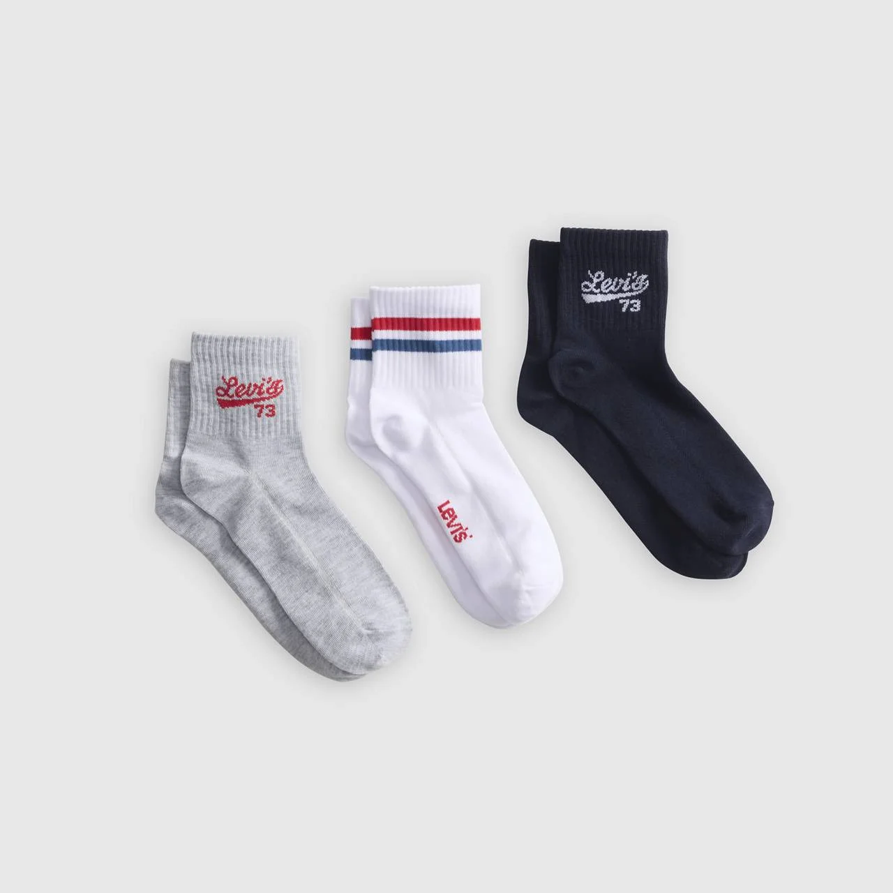 MID CUT STRIPE LOGO SOCKS (3-PACK) - 1