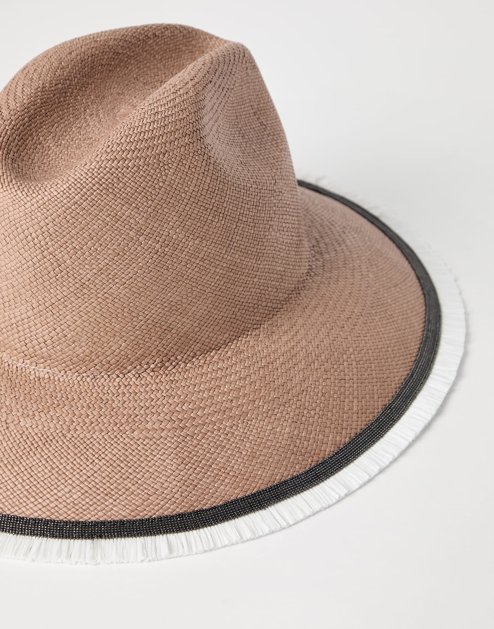 Straw fedora with precious raffia trim - 2