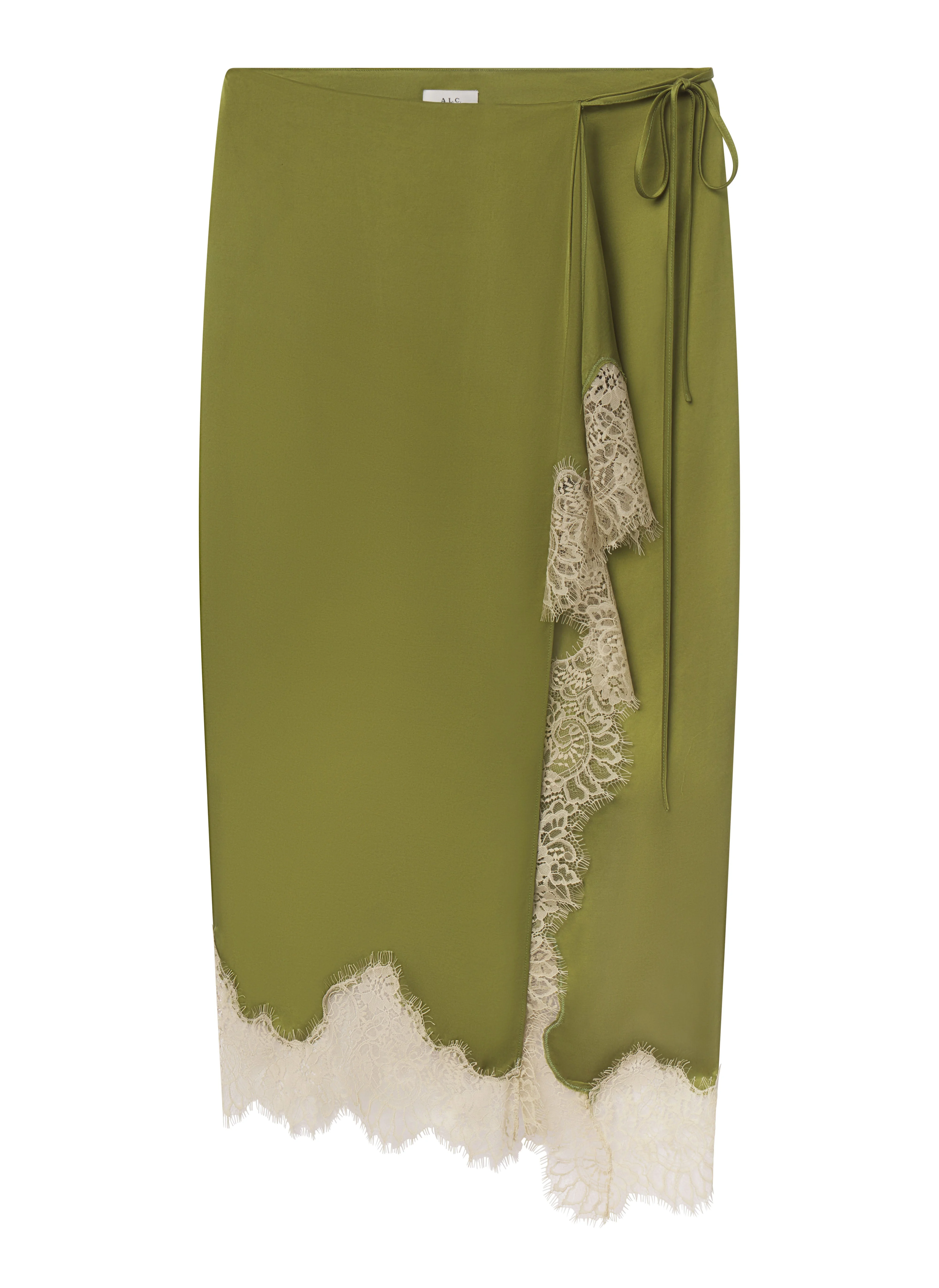 Bree Satin and Lace Midi Skirt - 1