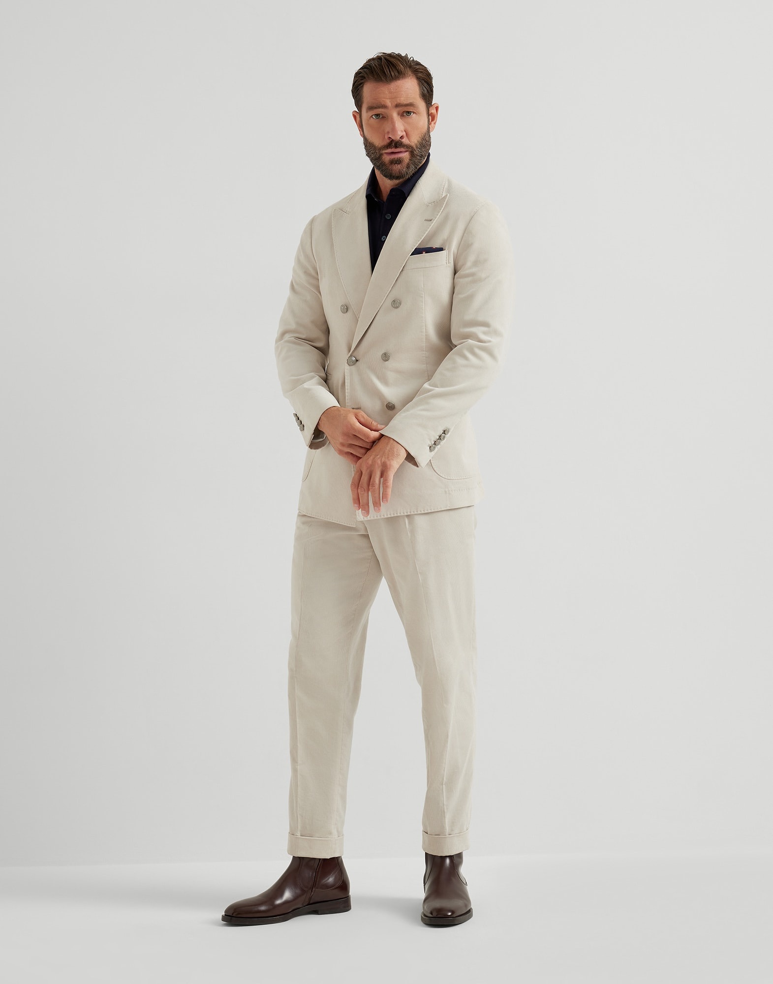 Virgin wool and cashmere lightweight knit polo shirt - 5