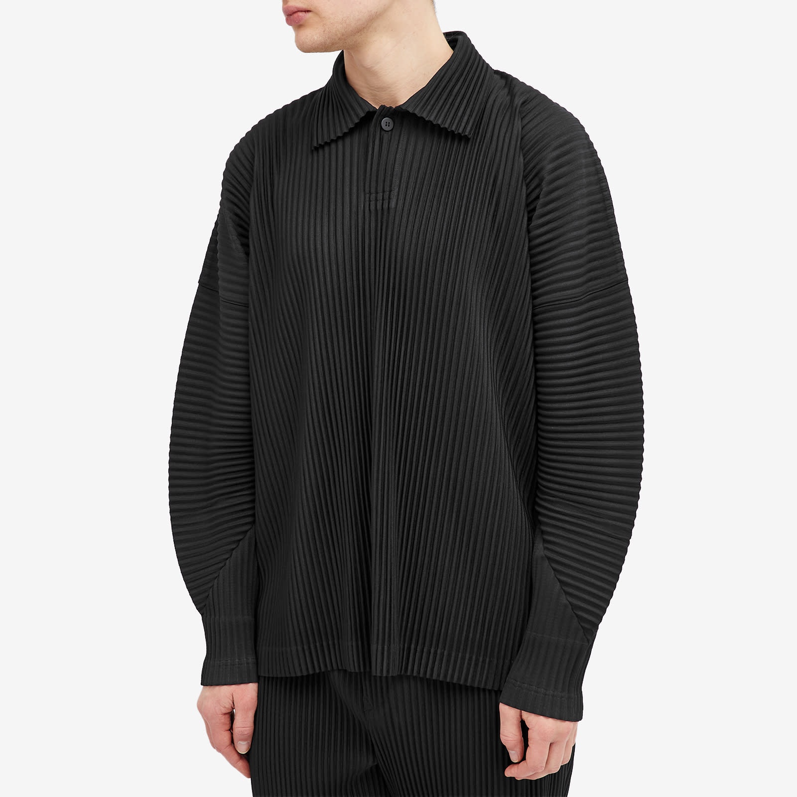 Homme Plissé Issey Miyake Pleated Long Sleeve Polo - 2