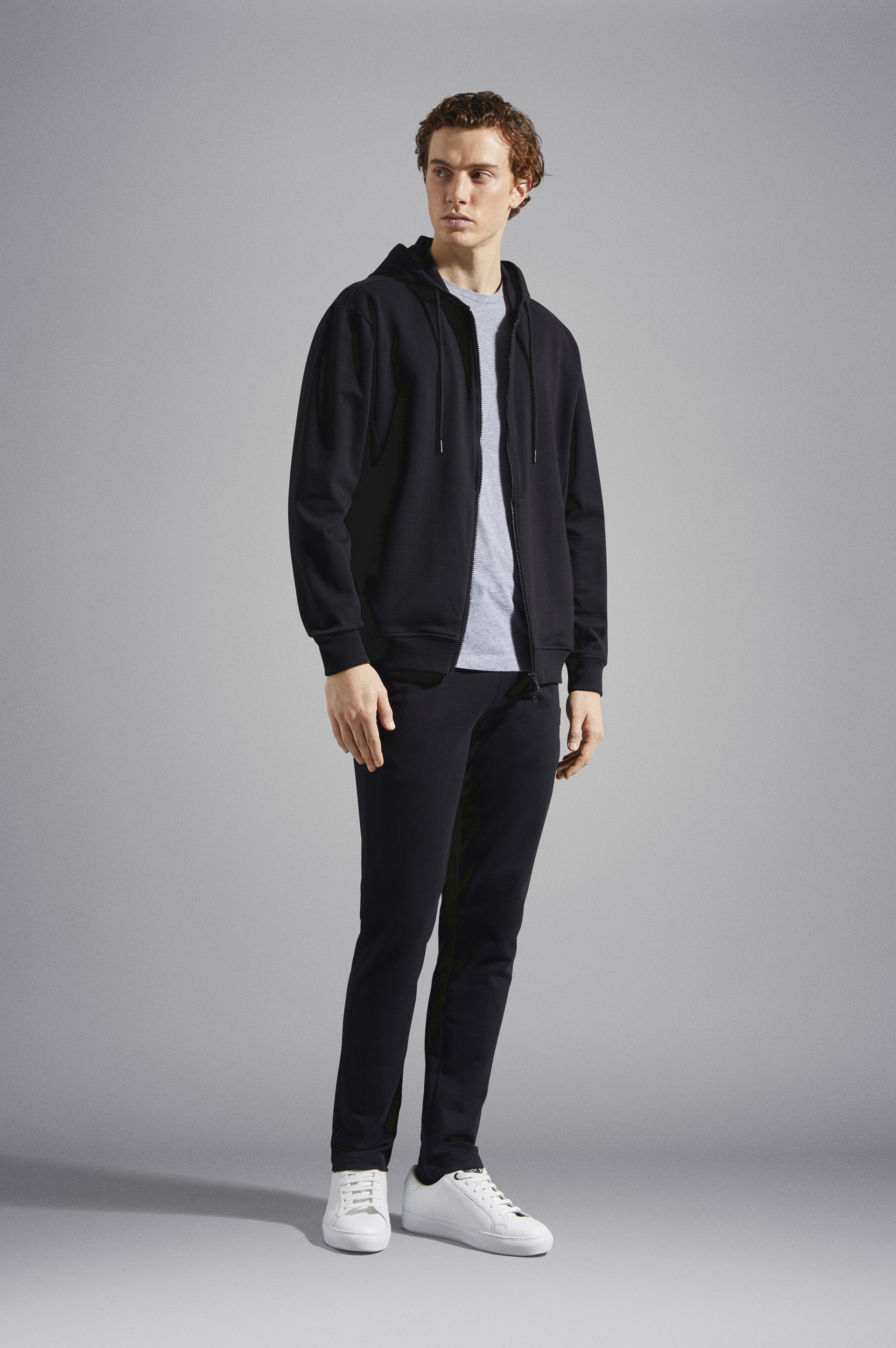 COTTON FULL ZIP SWEATSHIRT WITH ICONIC BADGE - 2