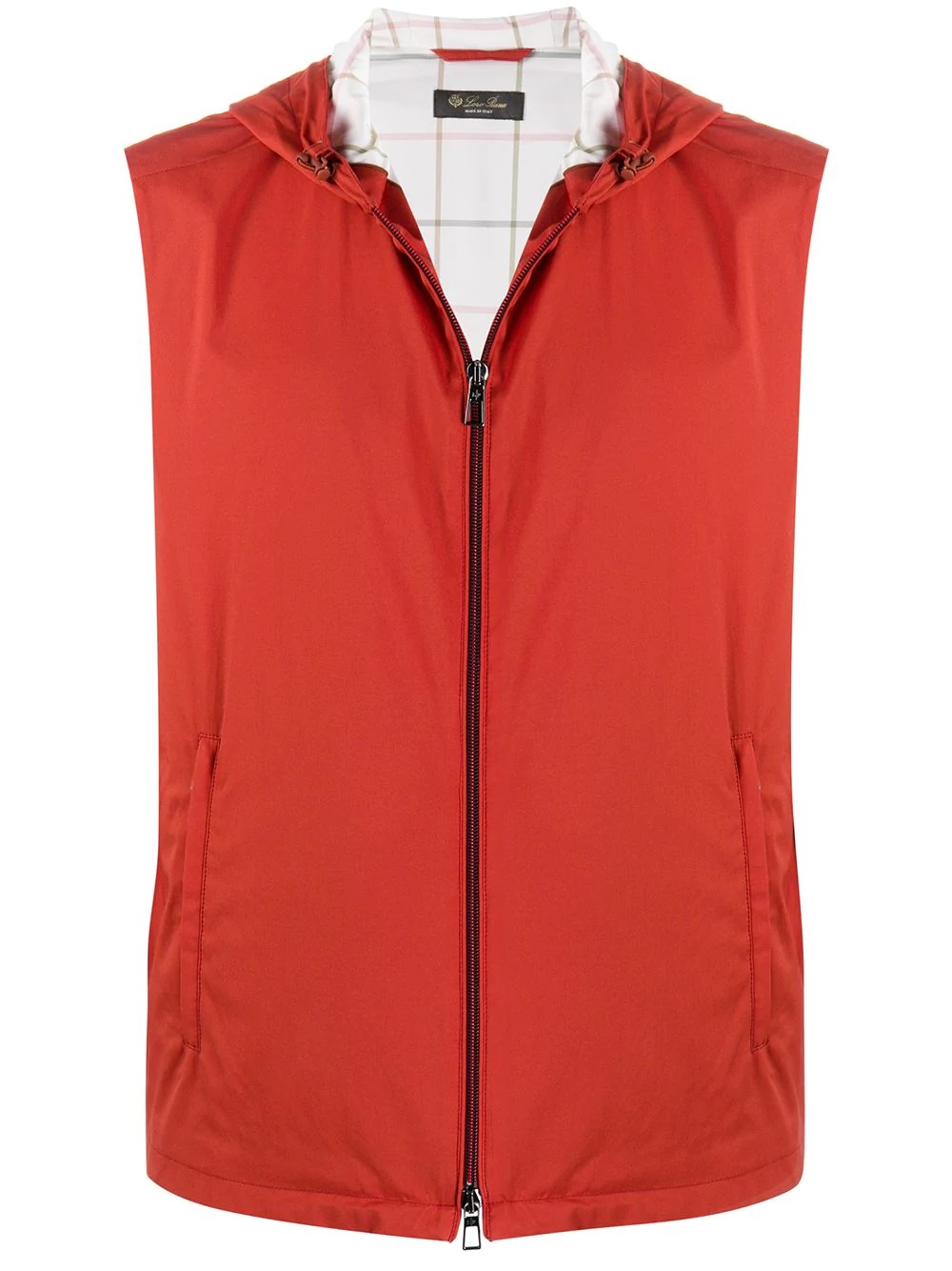 hooded zip-up gilet - 1