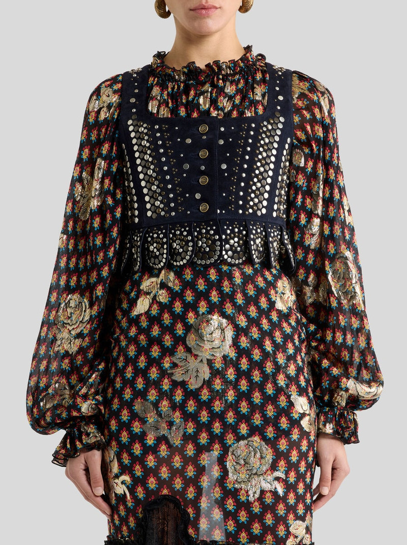 CROPPED LEATHER WAISTCOAT WITH STUDS 2