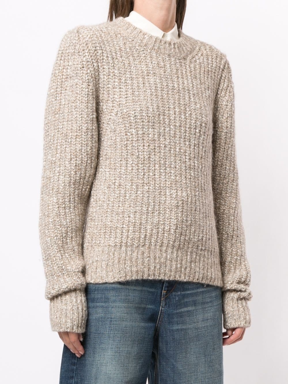 long-sleeved chunky knit sweater - 3