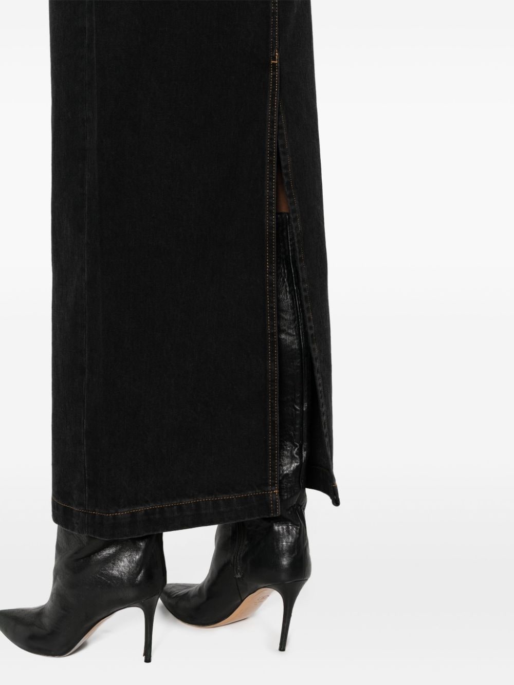straight denim maxi skirt - 5
