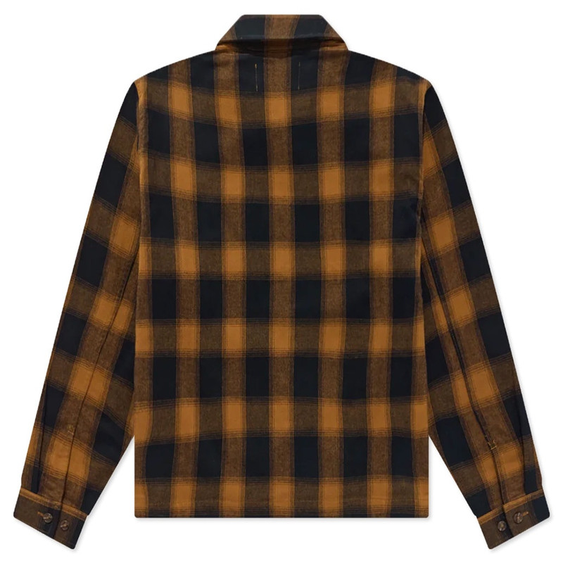 AWAKE NY BRUSHED FLANNEL SHIRT JACKET - ORANGE MULTI outlook