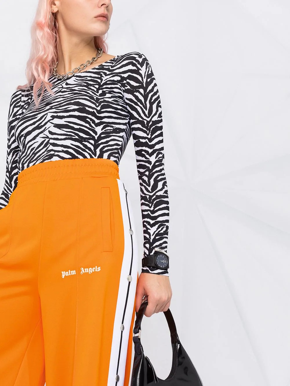 side-stripe wide-leg track pants - 5