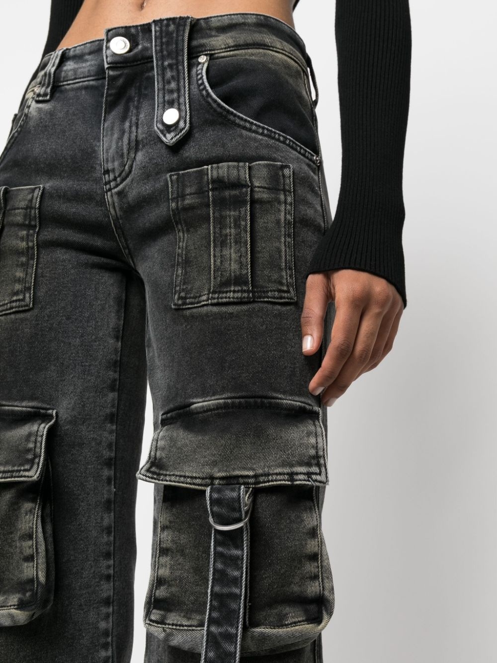Blumarine strap-detail low-rise cargo trousers