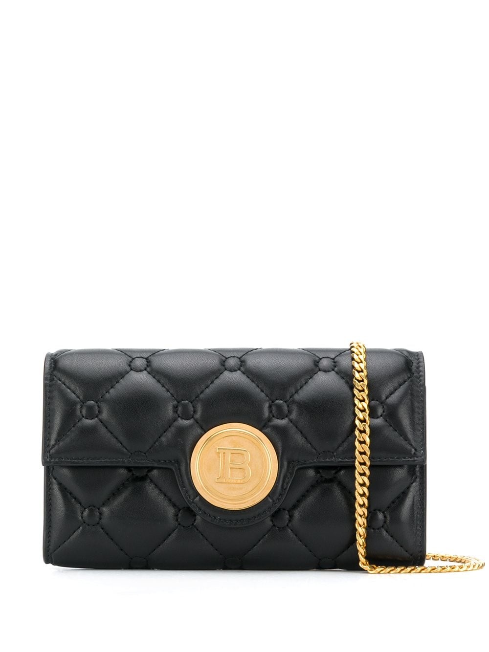 B logo quilted clutch - 1