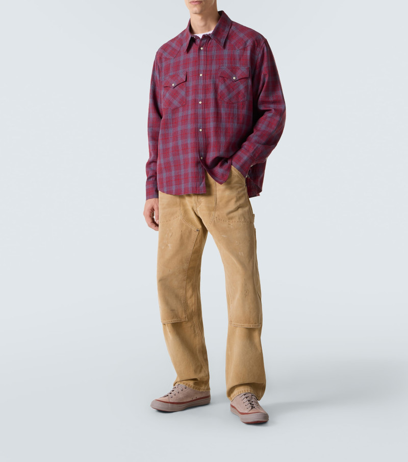 visvim Four Corners checked wool and linen shirt outlook