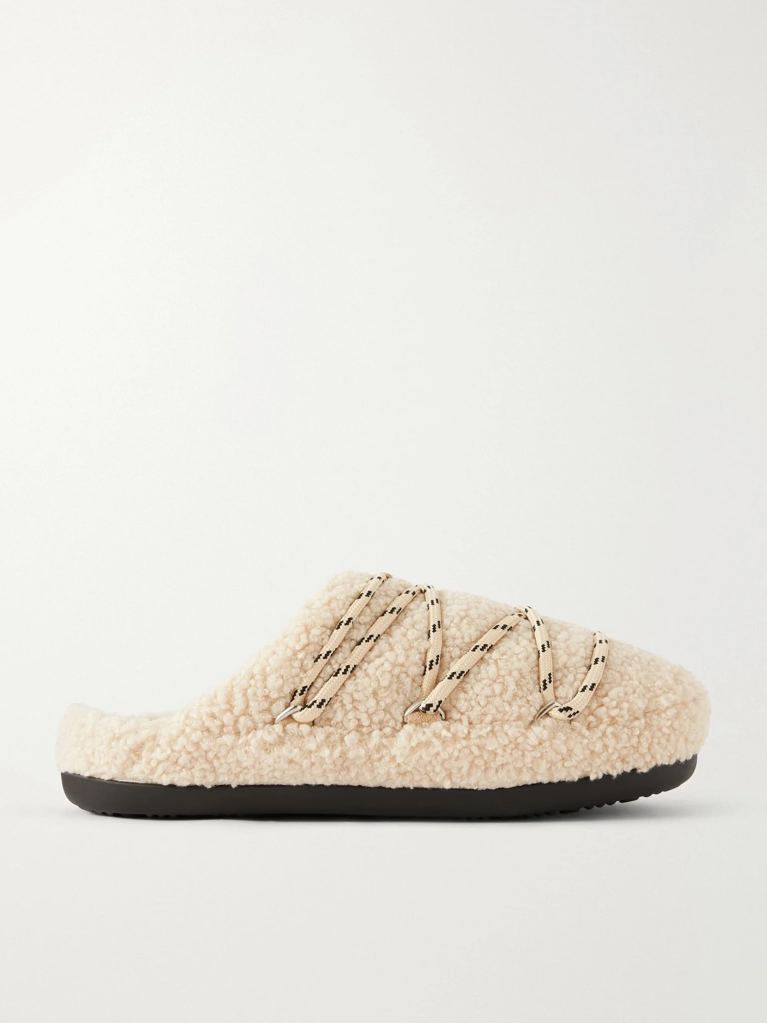 Teddy suede-trimmed plush slip-ons Beige - 1
