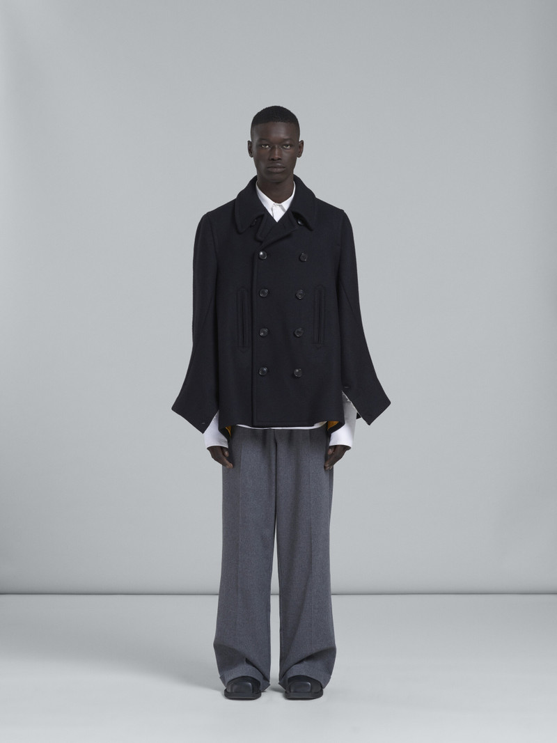 Marni BLACK DOUBLE-BREASTED PEACOAT outlook