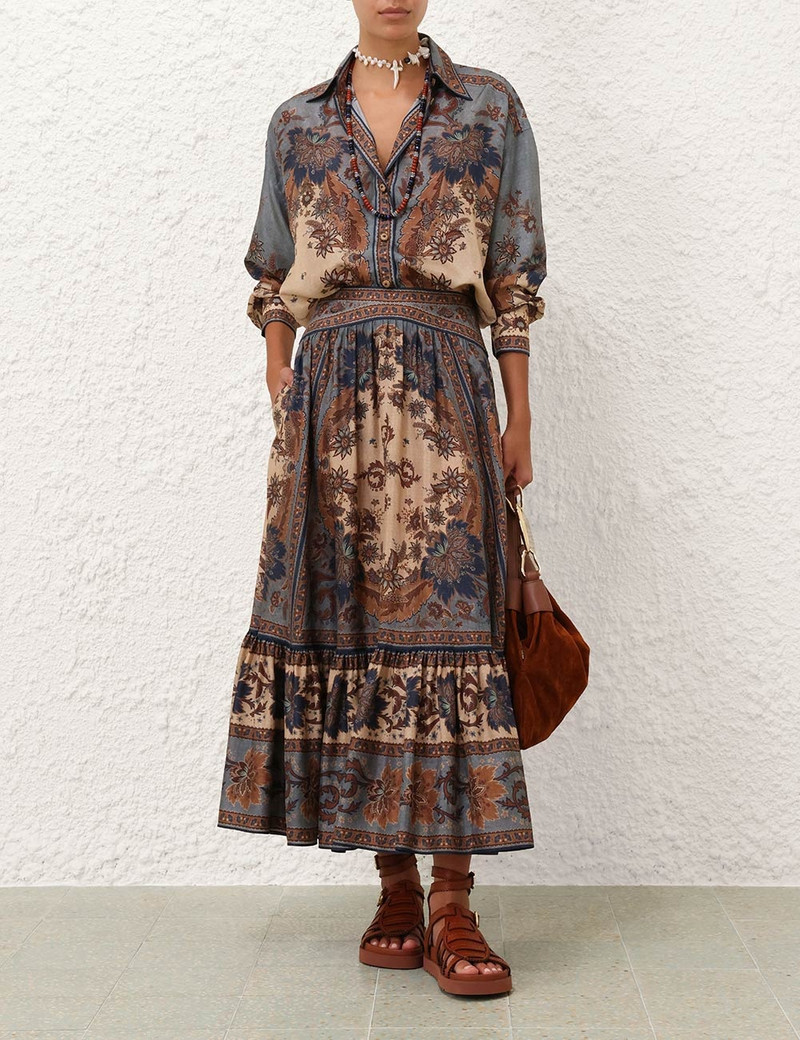 Zimmermann ASCENSION TIERED MIDI SKIRT outlook
