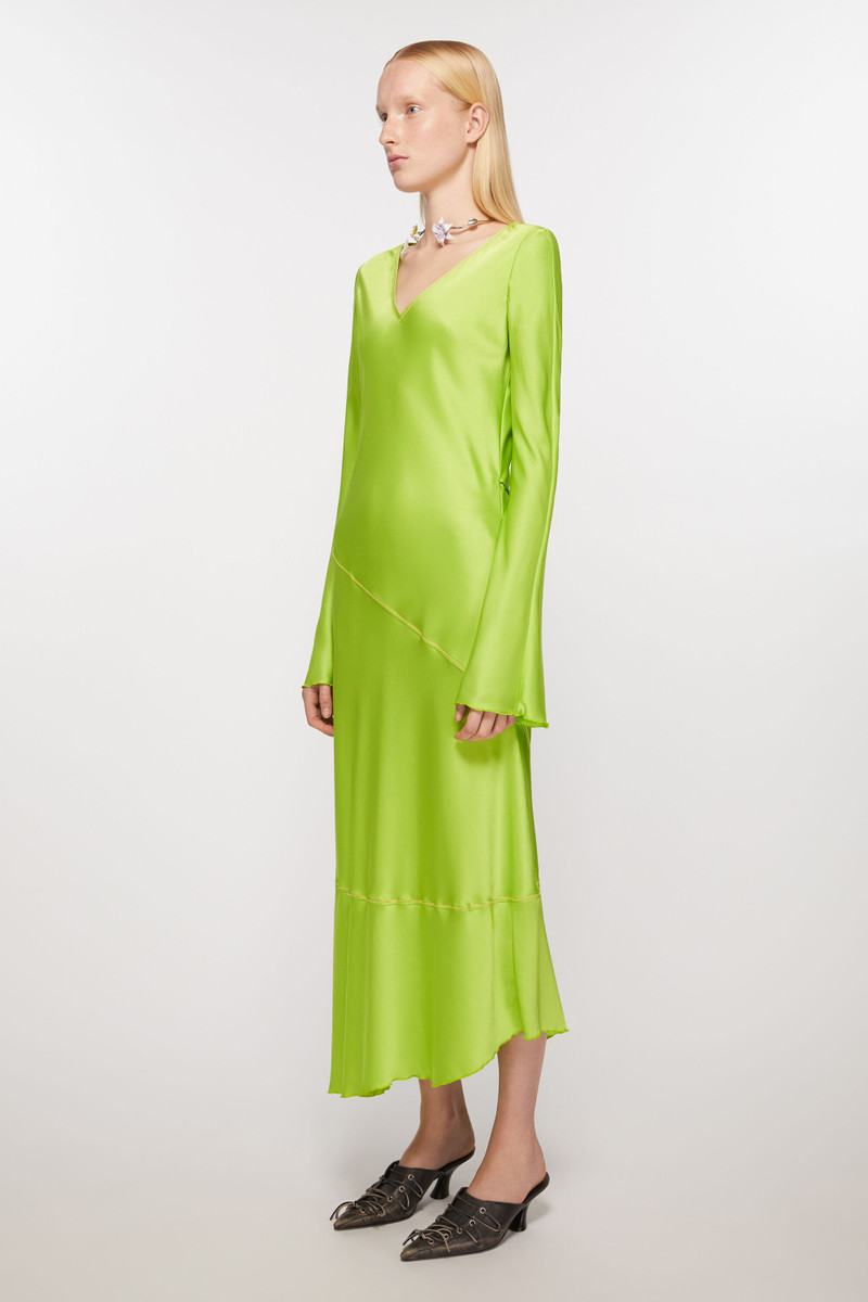 Satin long dress - Bright Green 3