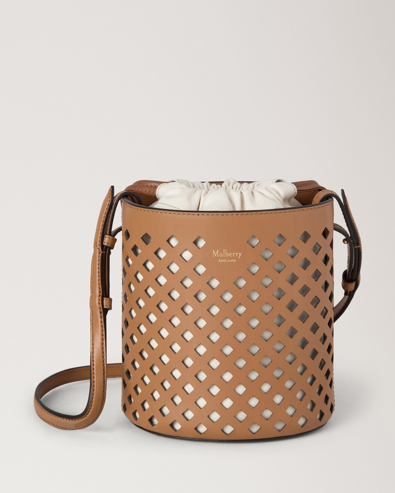 Perforated Bucket Toffee Perforated Leather 1