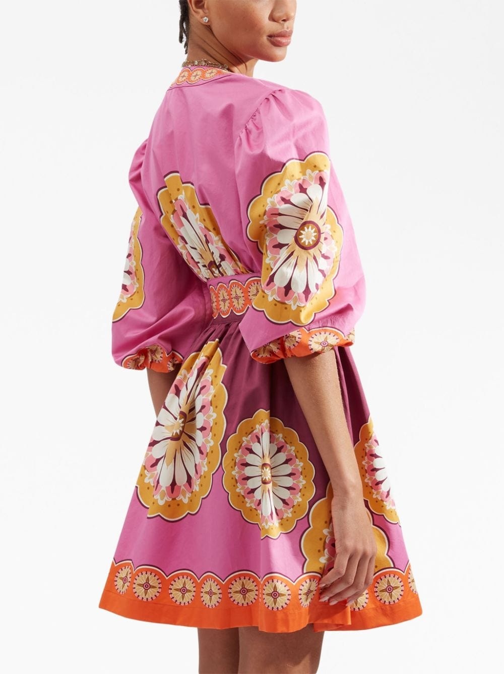 Margherita V-neck flared dress - 3