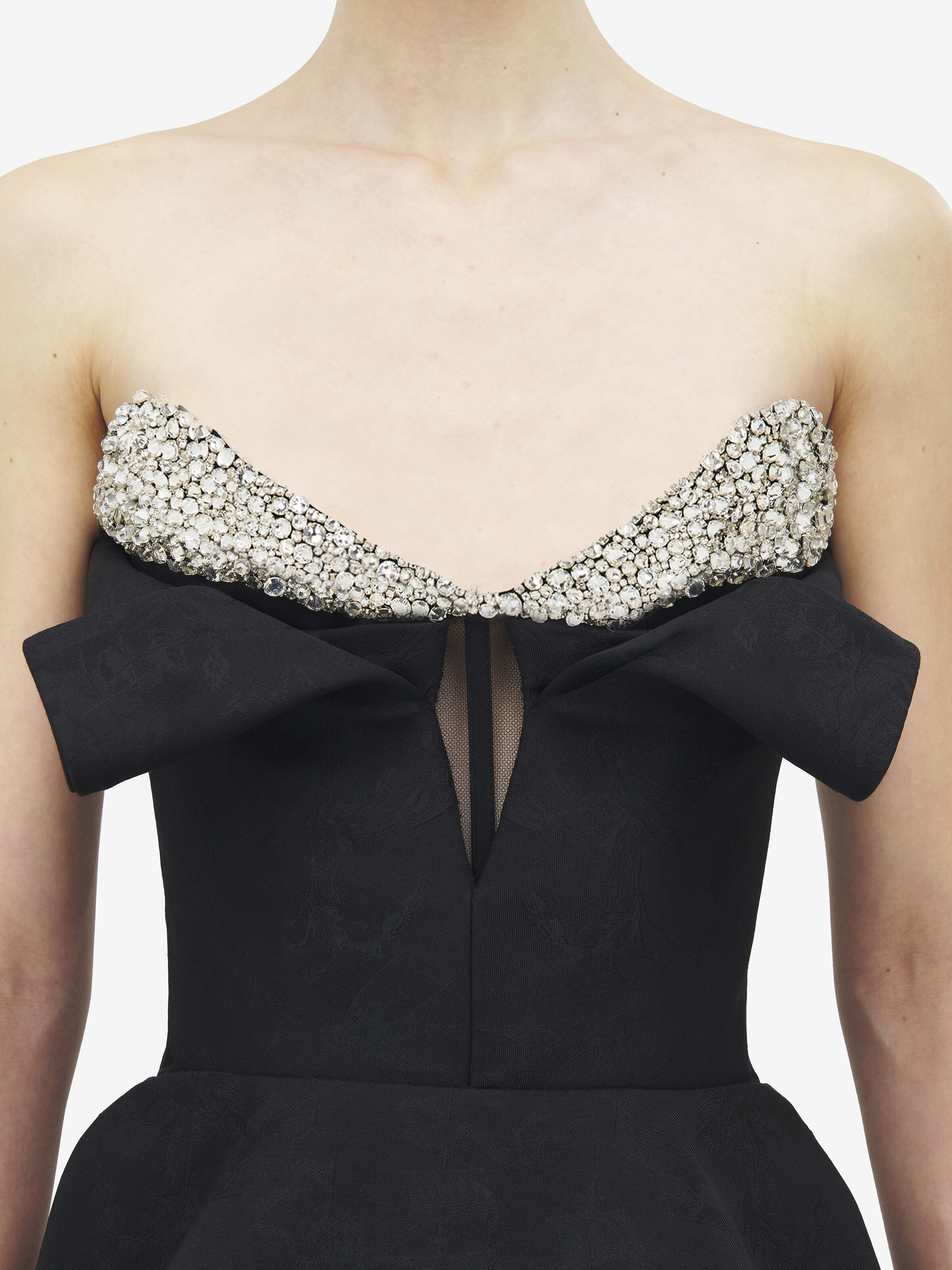 Crystal Embroidery Strapless Corset Top - 6