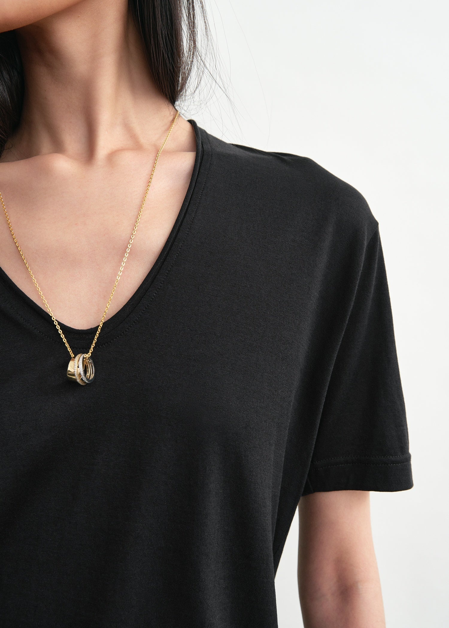 Cotton silk tee black - 5