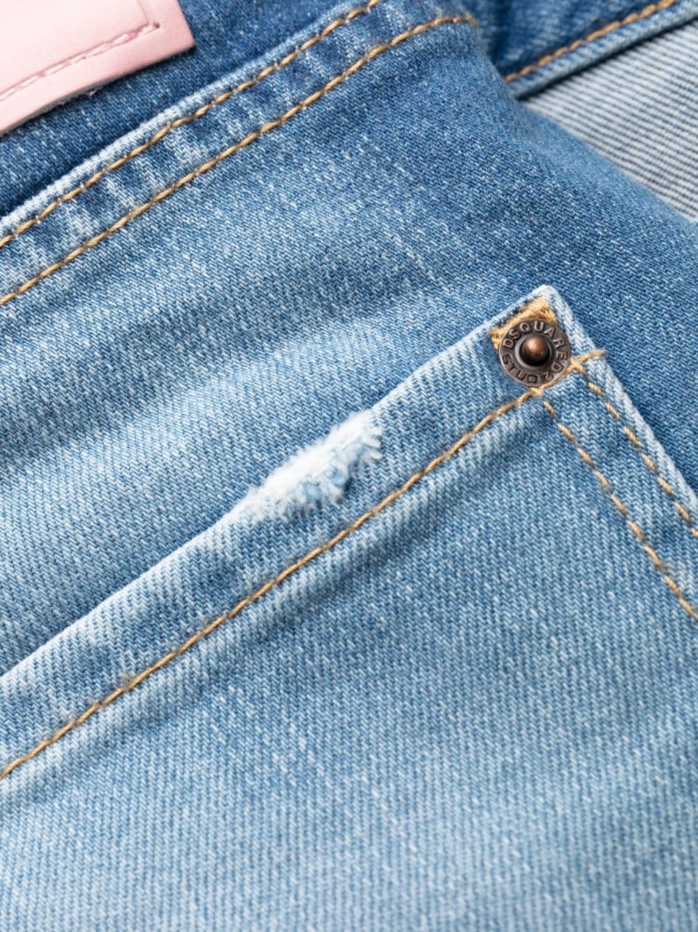 logo-plaque tapered jeans - 5