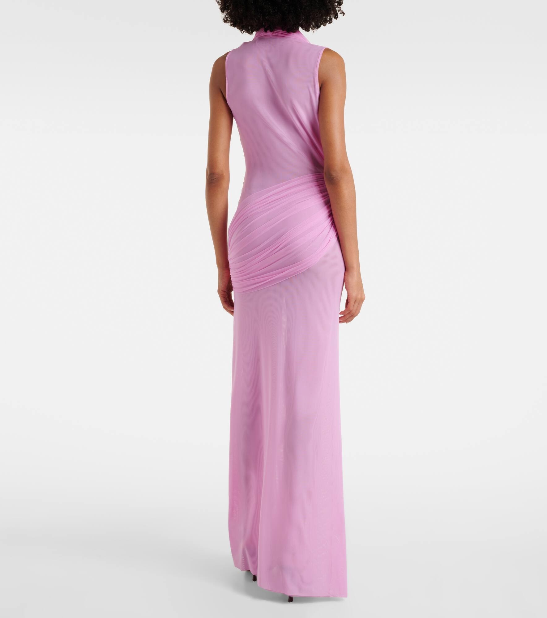 Semi-sheer gown - 3