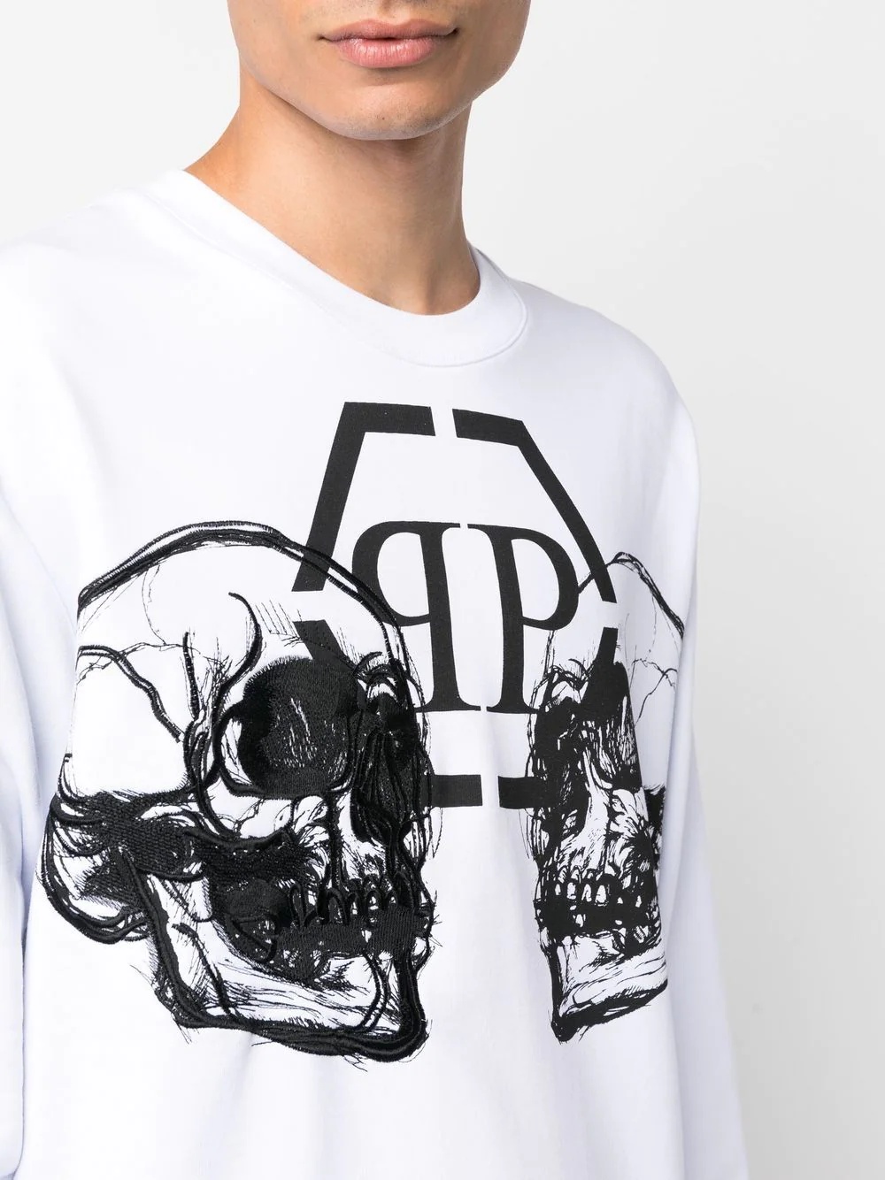 skull-print cotton sweatshirt - 5