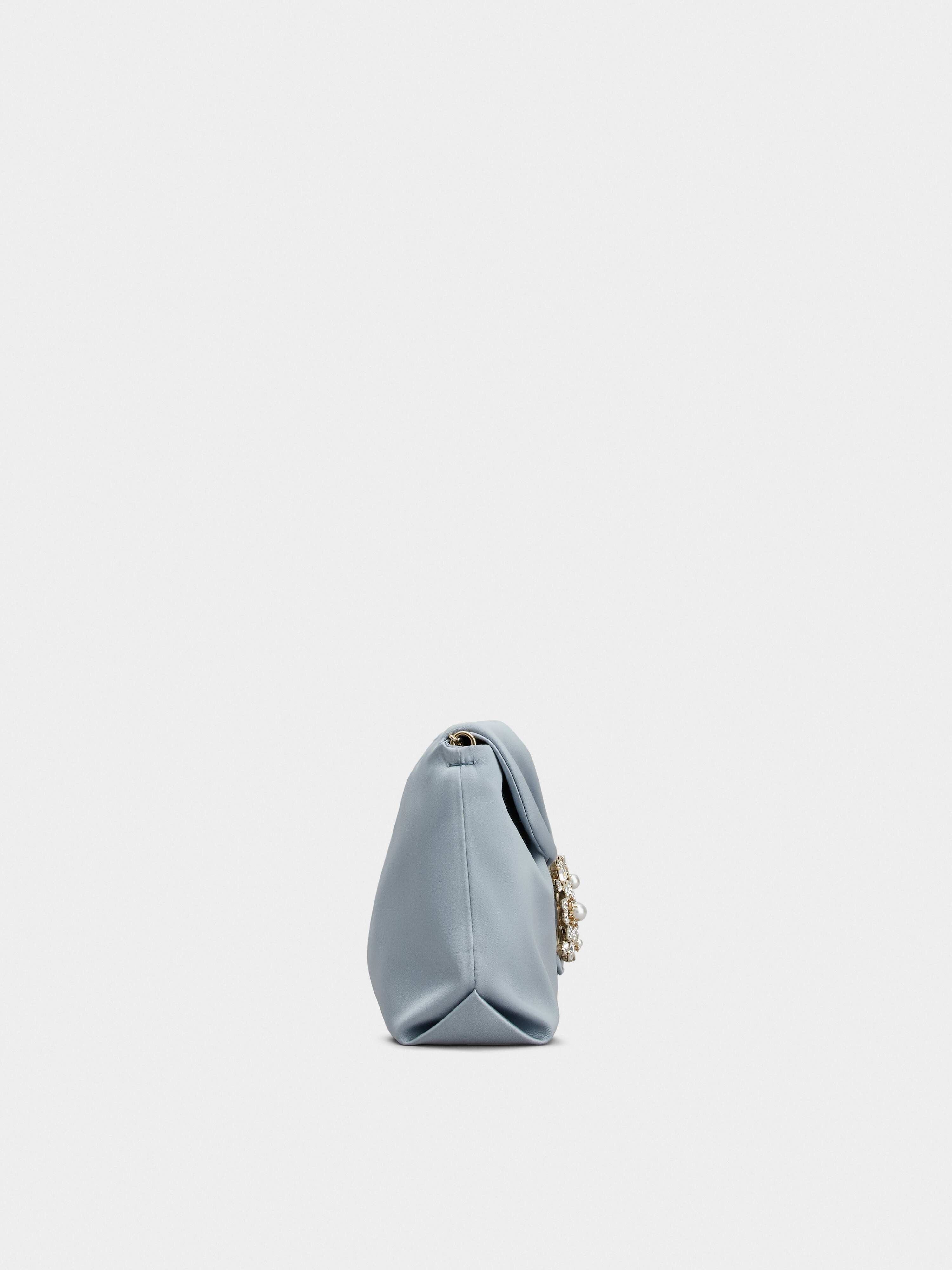 RV Drapé Bouquet Pearl Strass Buckle Mini Bag in Satin - 4