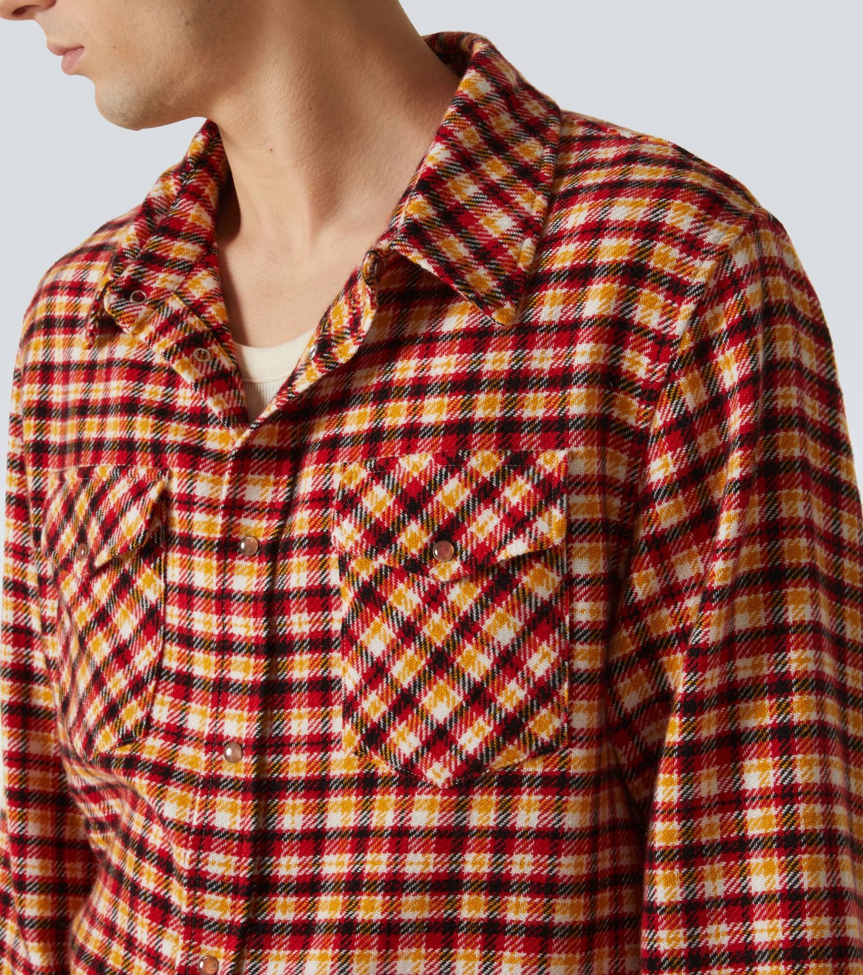 Time plaid cashmere shirt - 5