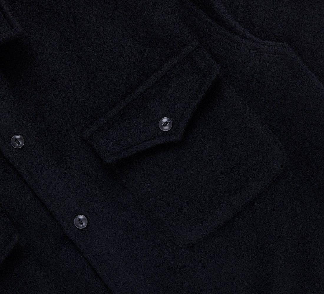 USN Overshirt - Black Wool/Angora - 5