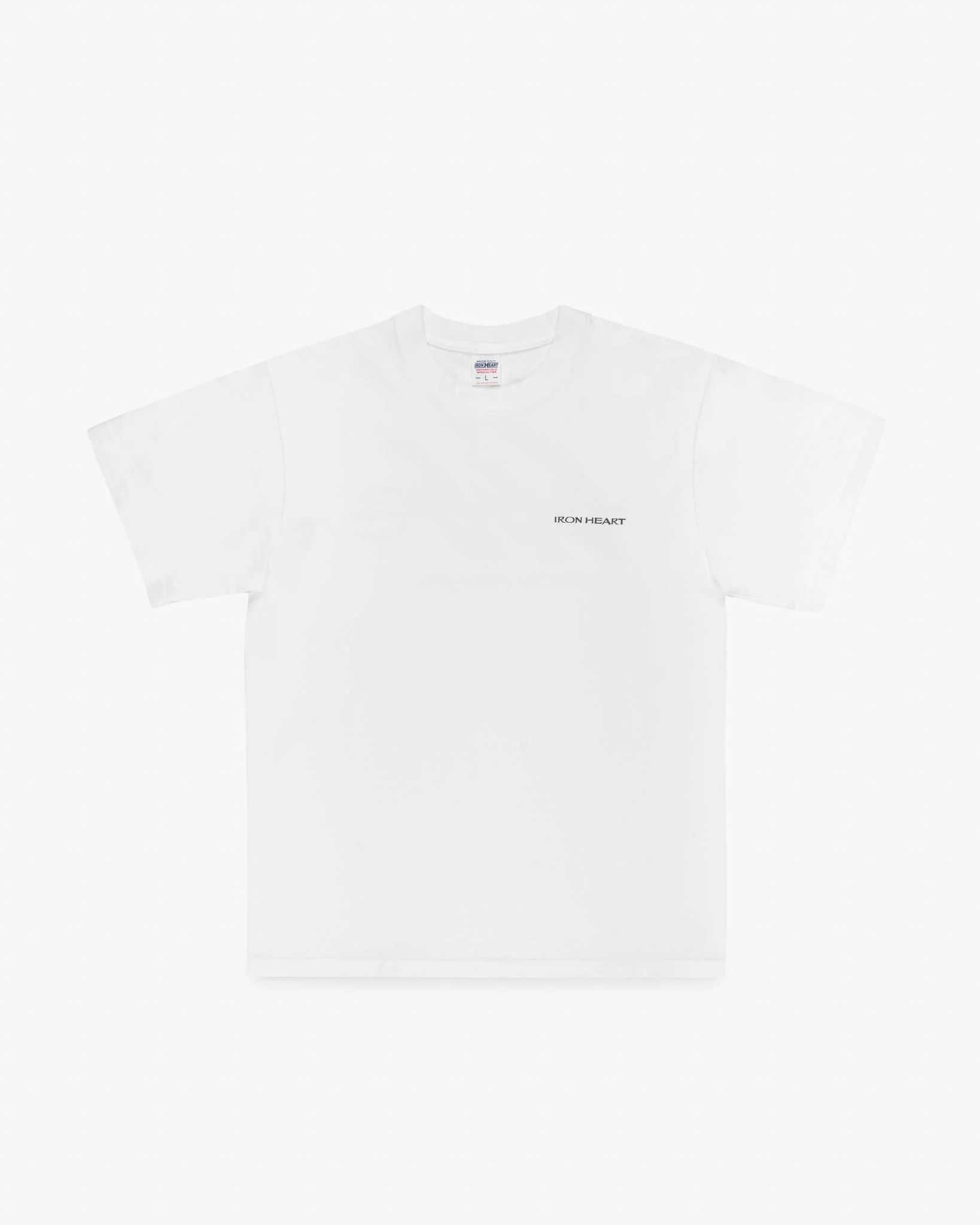 IHT-666-WHT 7.5OZ PRINTED LOOPWHEEL CREW NECK T-SHIRT - WHITE - 1