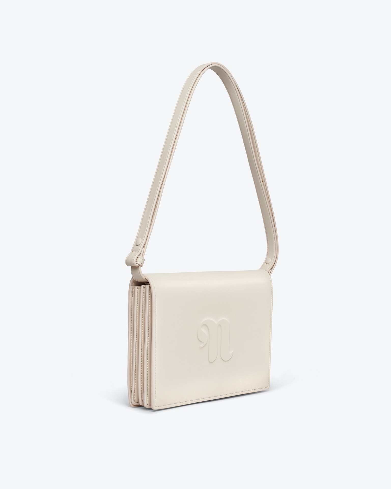 THE CONCERTINA LARGE - Alt-nappa shoulder bag - Off-white - 2