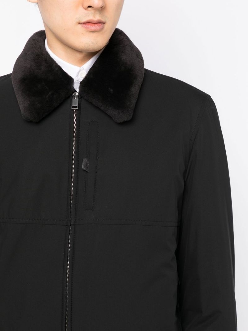 contrast-collar bomber jacket - 5