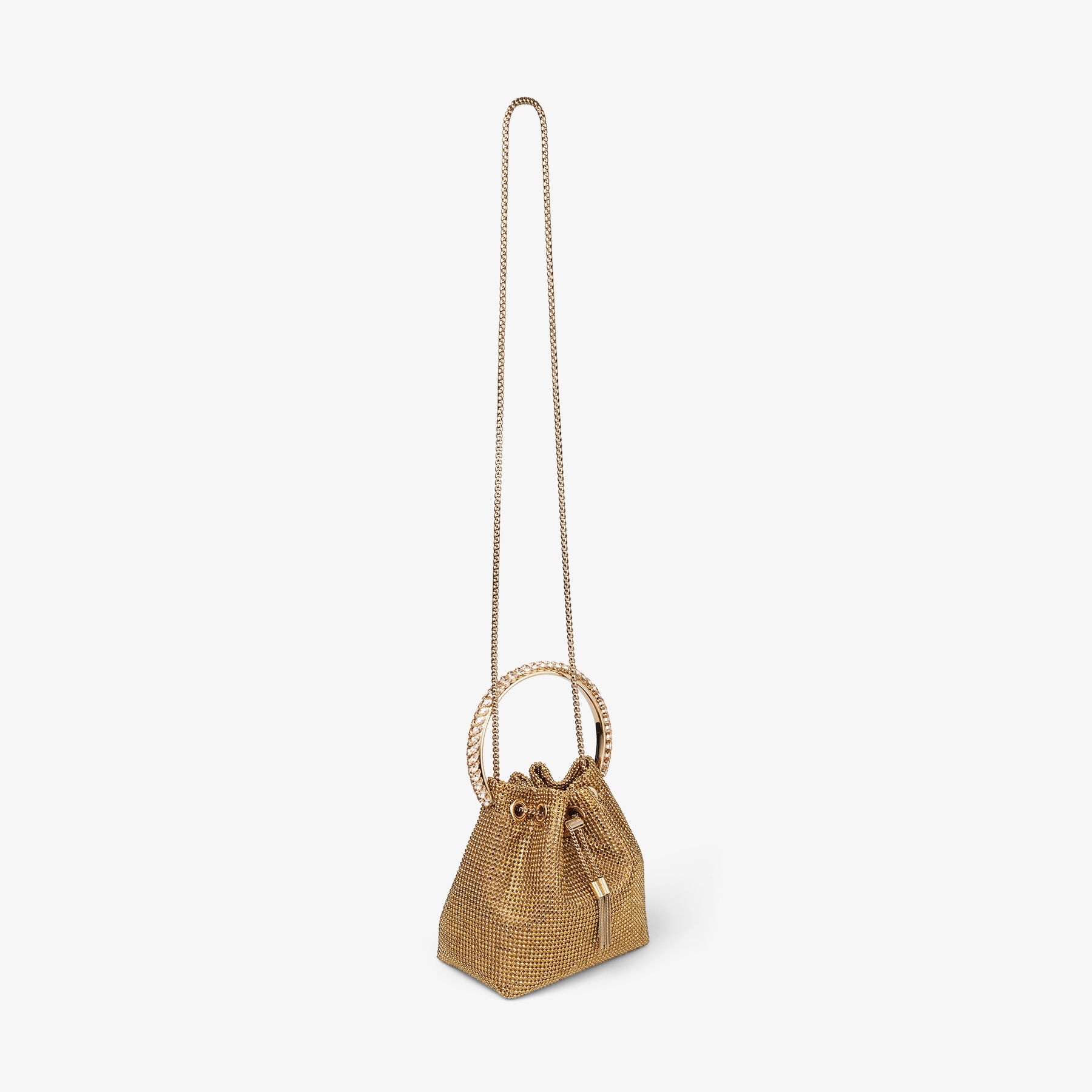 Bon Bon
Gold Satin Crystal Mesh Bag with Crystal Handle - 3