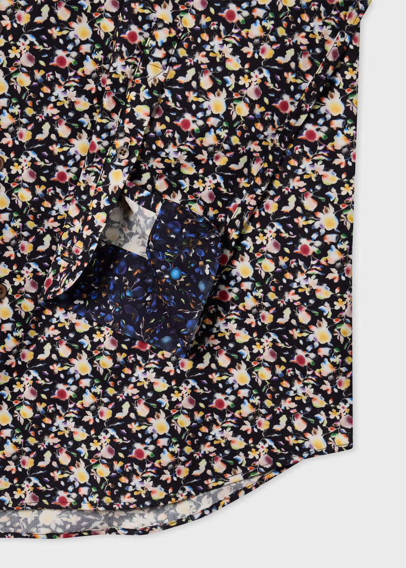 Black 'Good Fortune Floral' Tailored-Fit Shirt 3