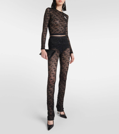 Alessandra Rich High-rise lace leggings outlook