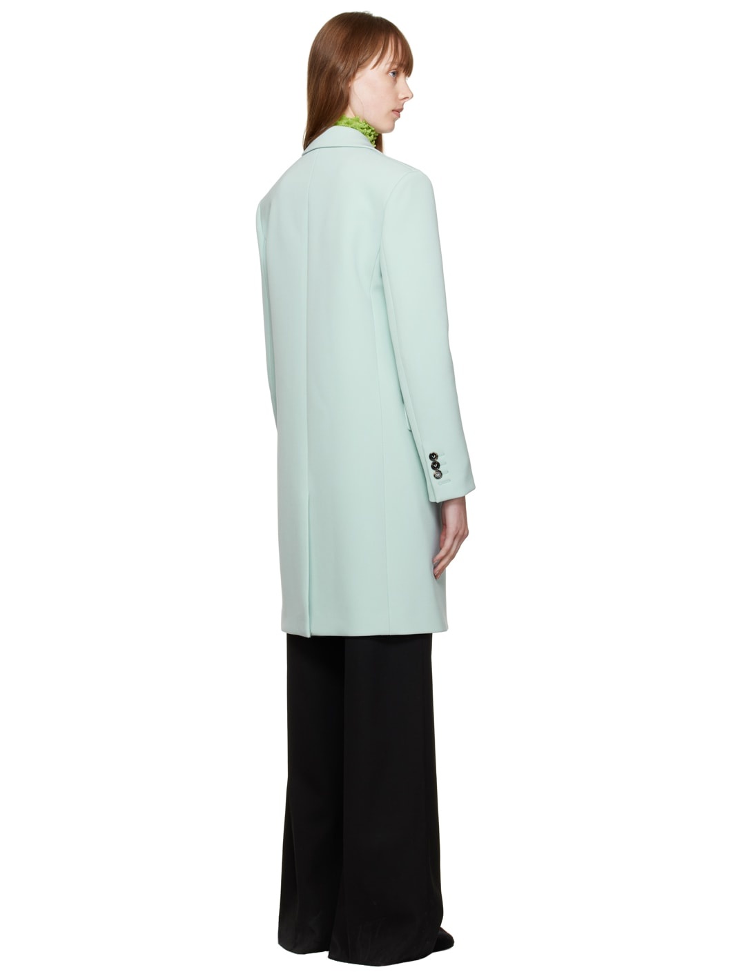 Blue Single-Breasted Coat - 3