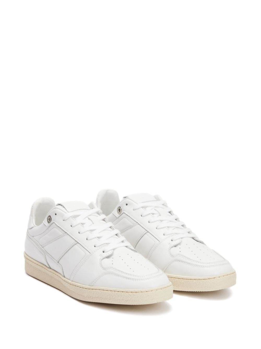 low-top leather sneakers - 2