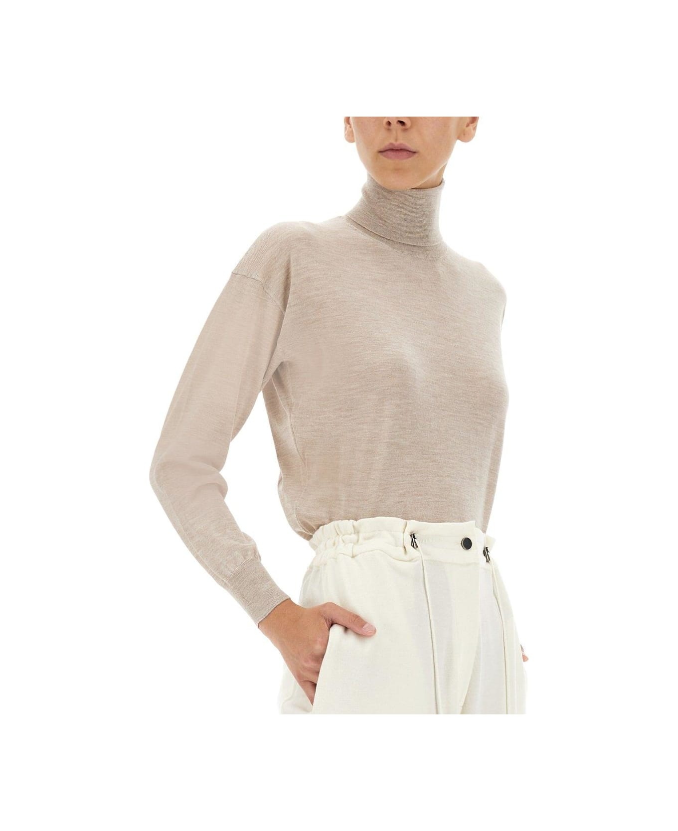 Turtleneck Long-sleeved Knit Jumper - 4