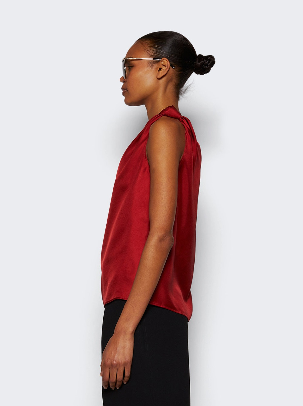 Remy Draped Sleeveless Top Tomato - 3