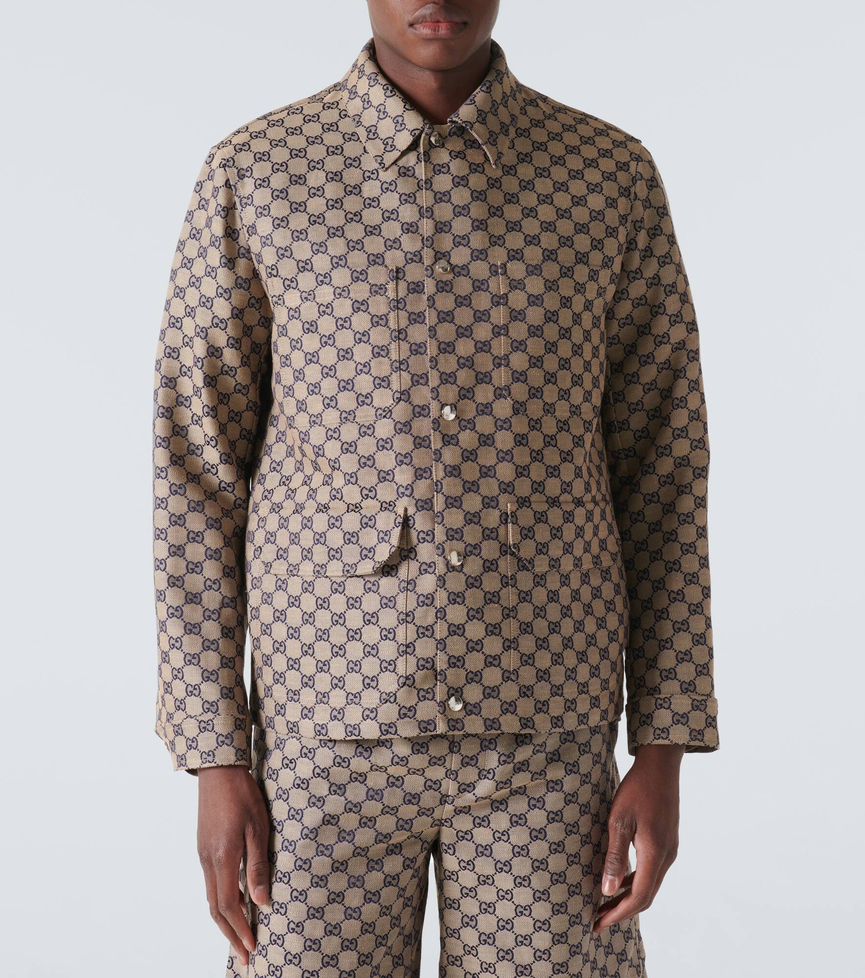 GG linen-blend canvas jacket - 3