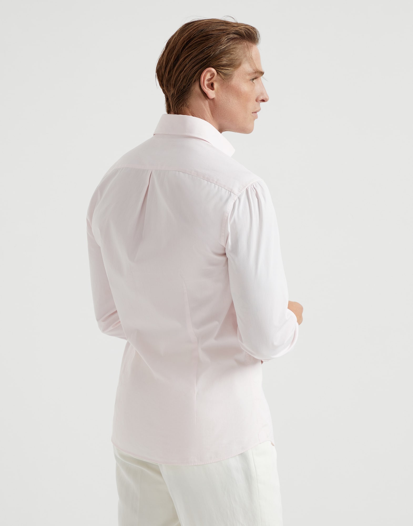 Poplin slim fit shirt with spread collar - 2