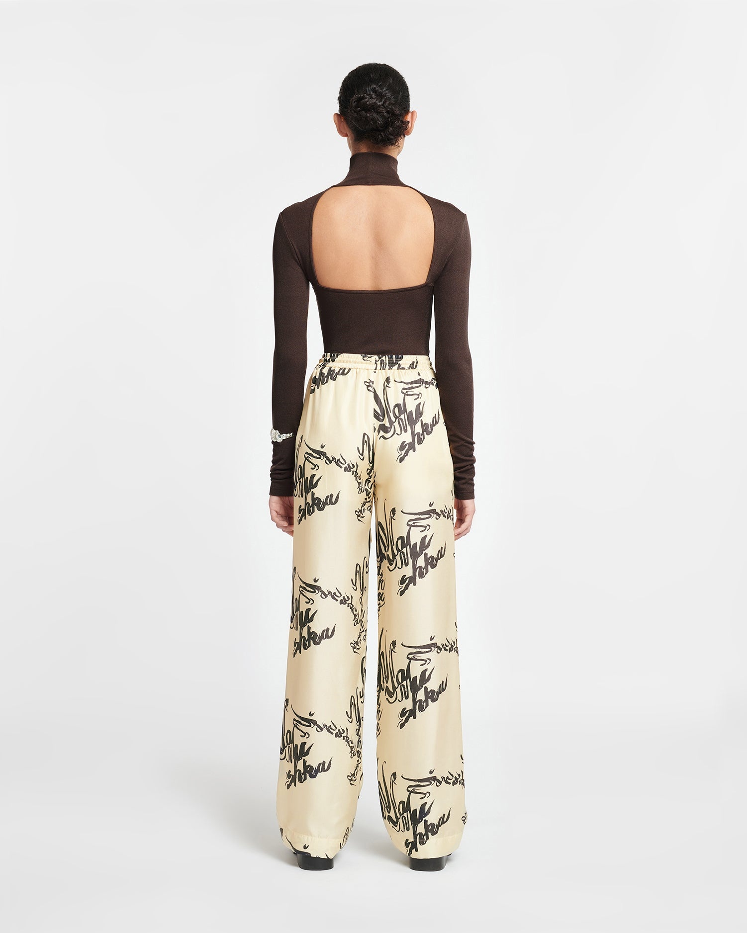 Printed Silk Twill Pants - 4