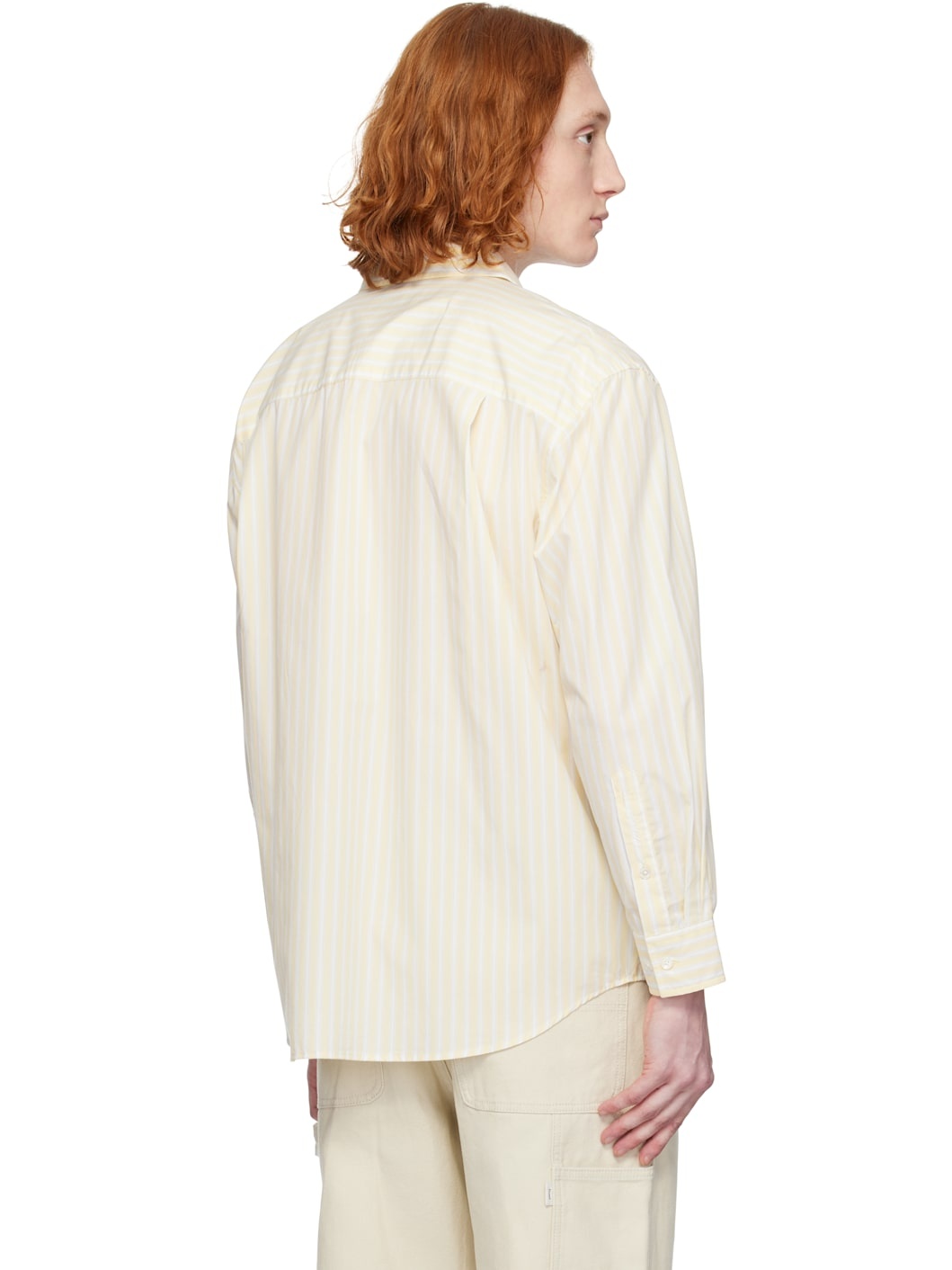 Yellow Oversized Striped Shirt - 3