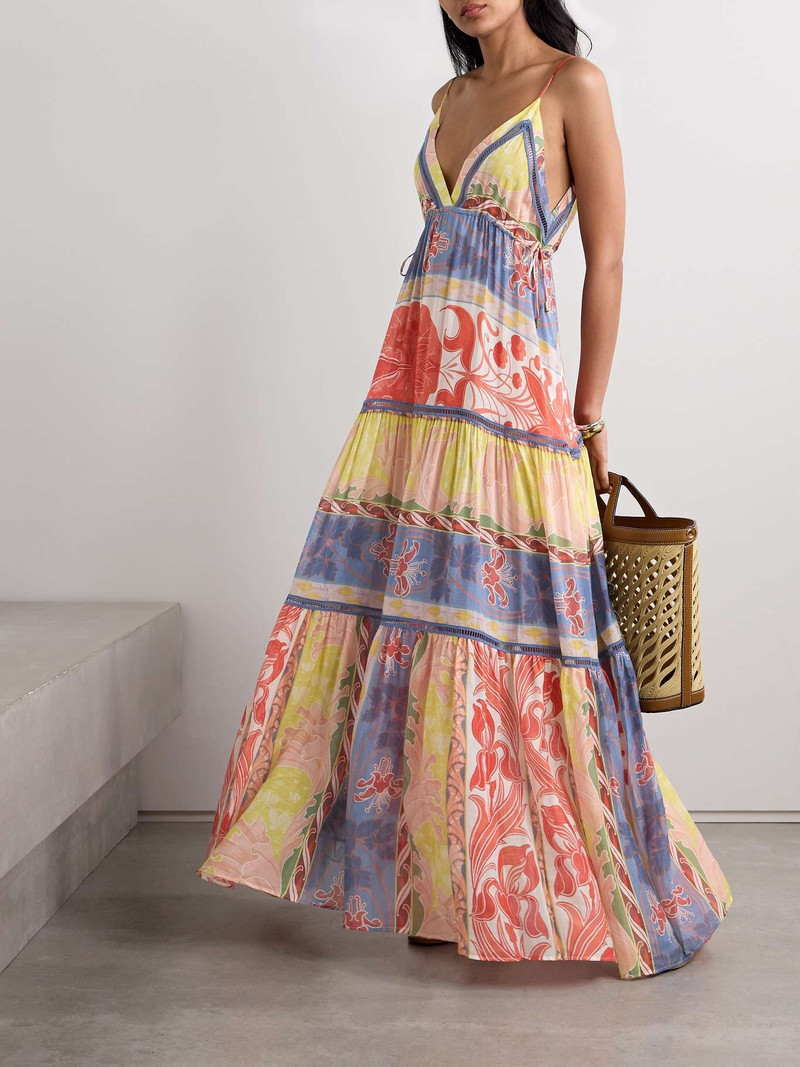 Etro Tiered crochet-trimmed printed cotton and silk-blend voile maxi dress outlook