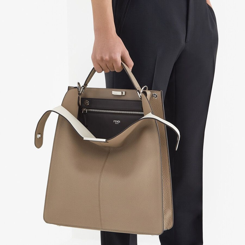 Beige leather bag 7